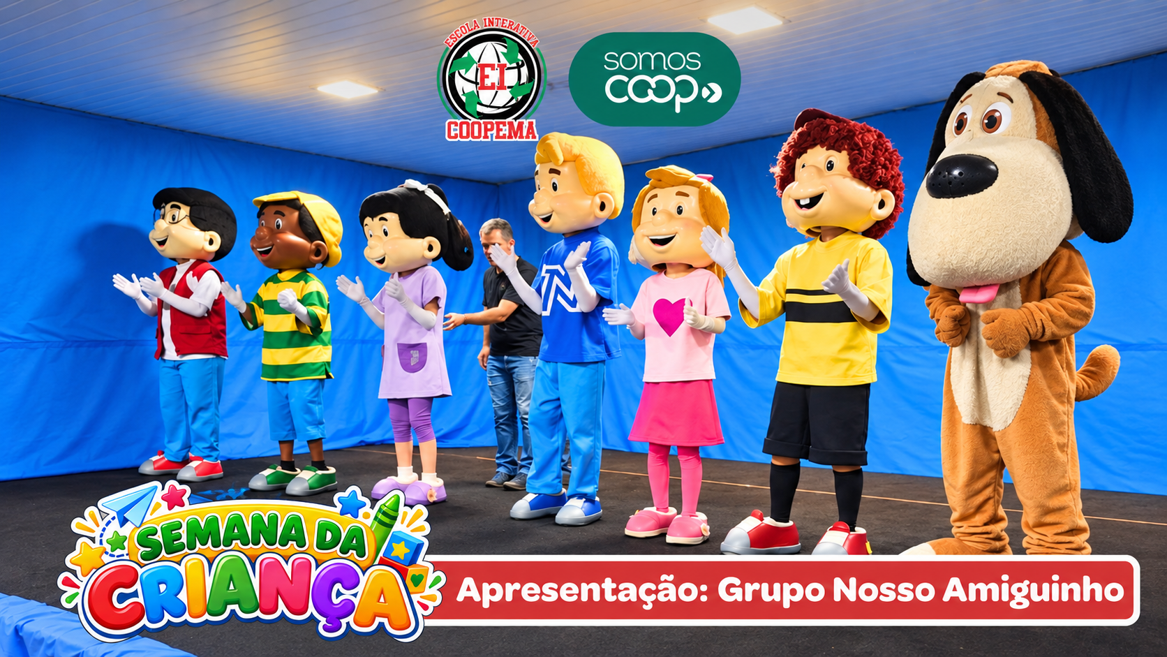 Apresentação da turminha do Nosso Amiguinho abre a Semana da Criança na COOPEMA